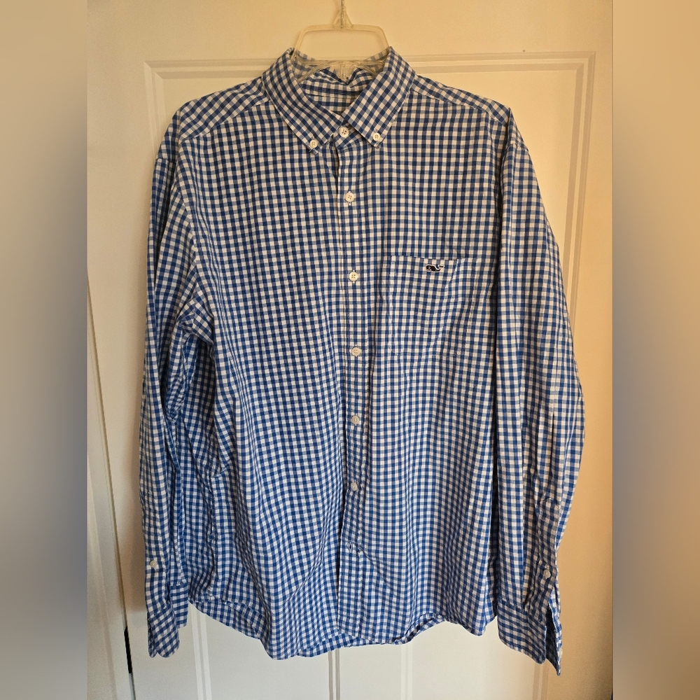 Men's Royal Blue Checkered Shirt